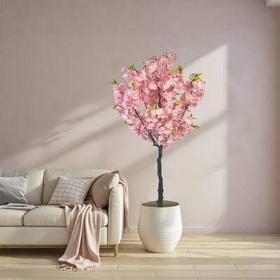 Artificial Cherry Blossom Plants for Home Decor Indoor