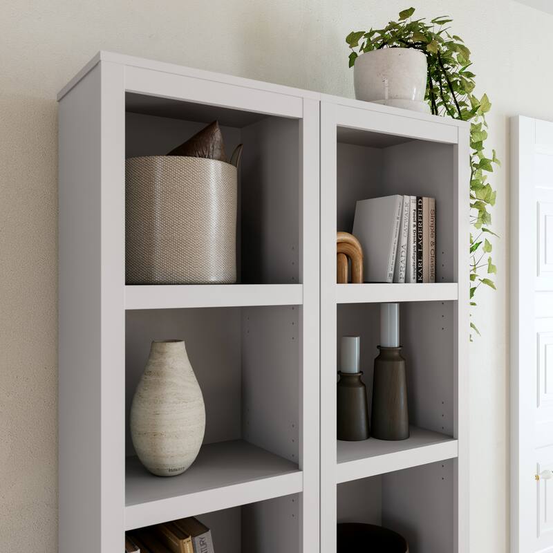 Prepac Moda 80" H 5-Tier Narrow Bookcase, Modern Storage Accent Bookshelf with 3 Adjustable Shelves for Home Office, Living Room