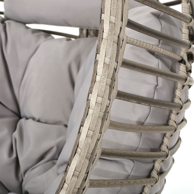 Layla Outdoor Hanging Wicker Basket Chair by Christopher Knight Home - 400 lb limit