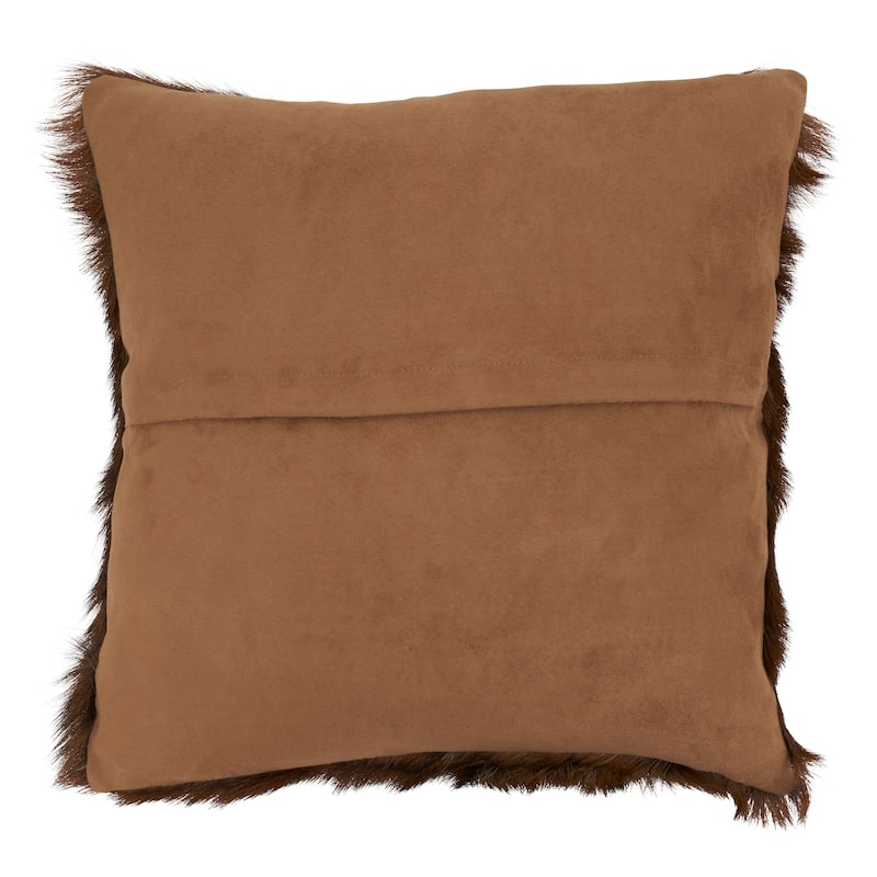 Goat Fur Poly-Filled Throw Pillow
