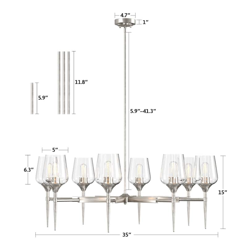 8 - Light Dimmable Classic Traditional Chandelier