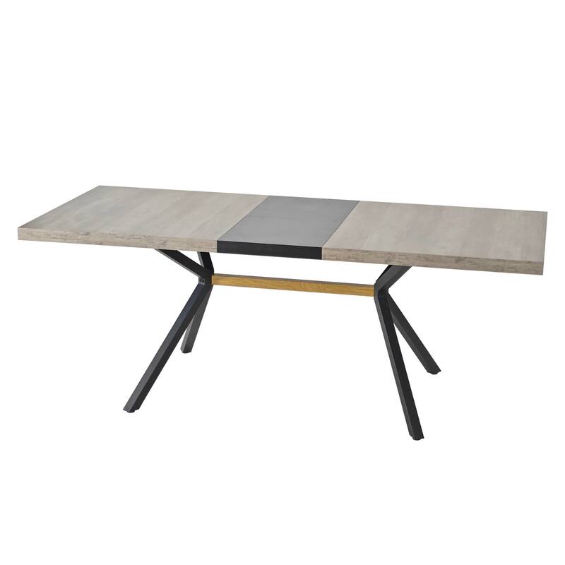 Vintage Rectangular Stretch Dining Table With Black Embossed Centerboard