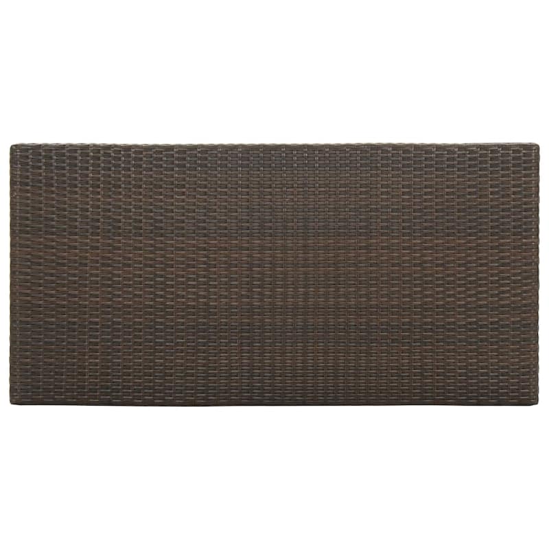 vidaXL Bar Table with Storage Rack Brown 47.2"x23.6"x43.3" Poly Rattan