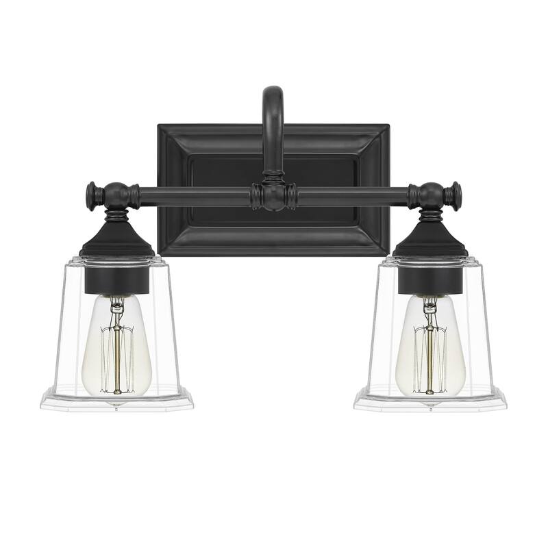 Nicholas 2-Light Bathroom Vanity Light in Earth Black - Earth Black