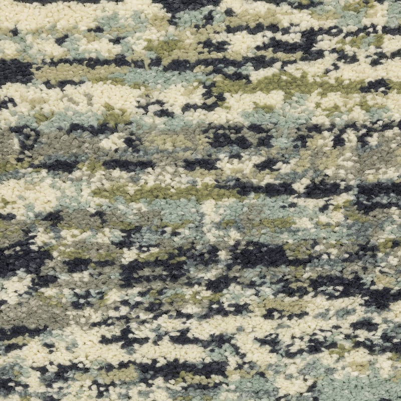 Style Haven Salinas Industrial Striped Blue/ Green Indoor Area Rug