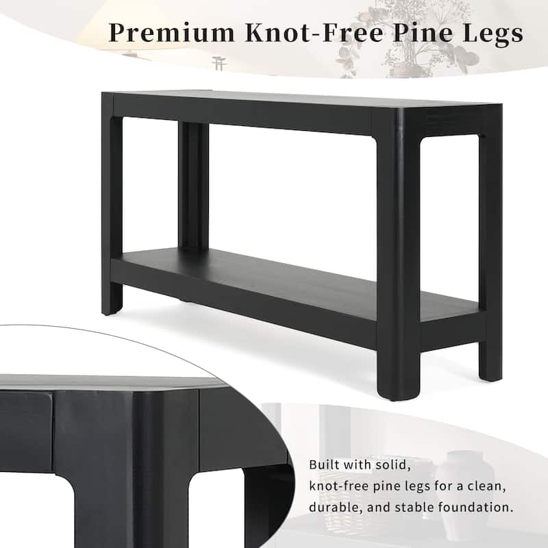 Modern Farmhouse Console Table – Sleek Minimalist Design with Premium Wood Veneer & Soft Rounded Corners.