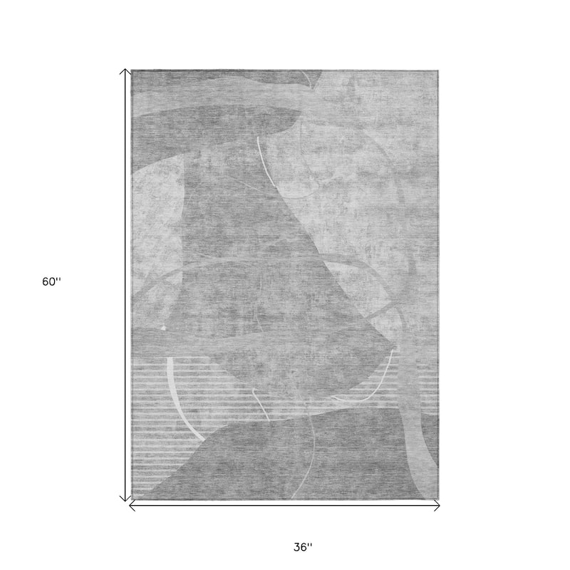 HomeRoots Abstract Transitional Rectangle Outdoor Rug
