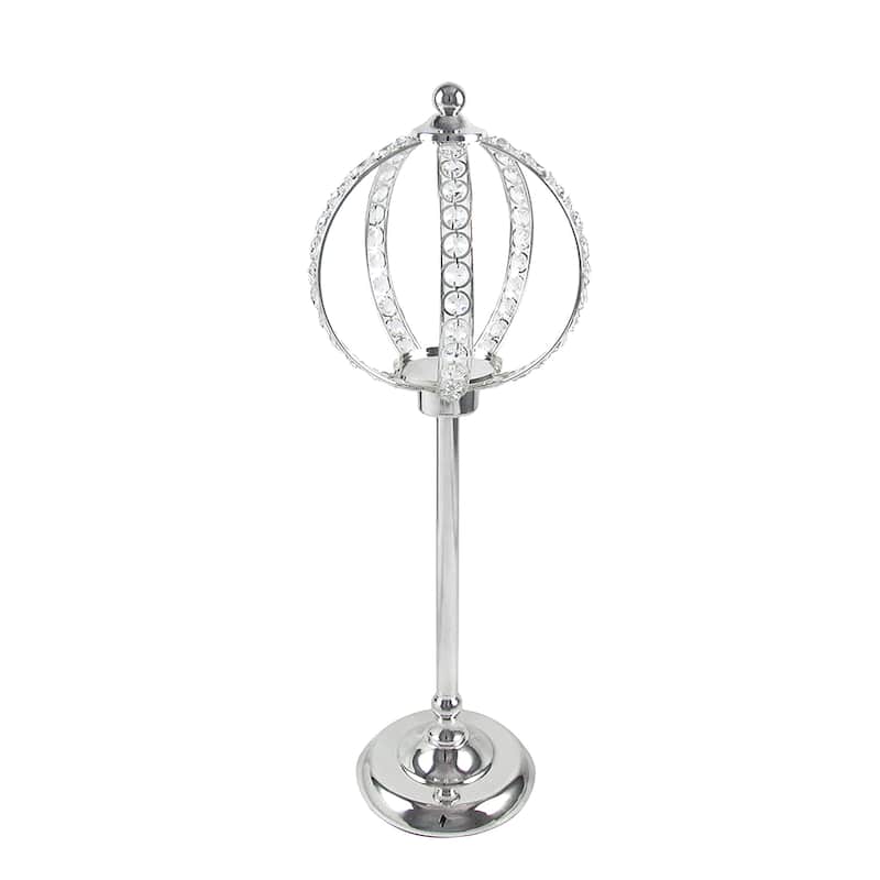 Silver Luxury Crystal Bead Ball Globe Princess Decor Large Wedding Centerpiece Stand Flower Riser