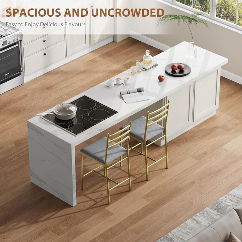 Faux Leather Upholstered 22 Inch Counter Height Barstools Set of 4