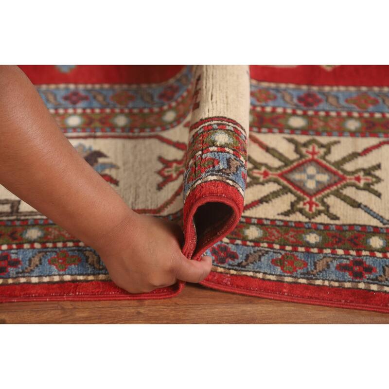 Traditional Kazak Oriental Area Rug Handmade Red Wool Carpet - 8'7"x 11'3"