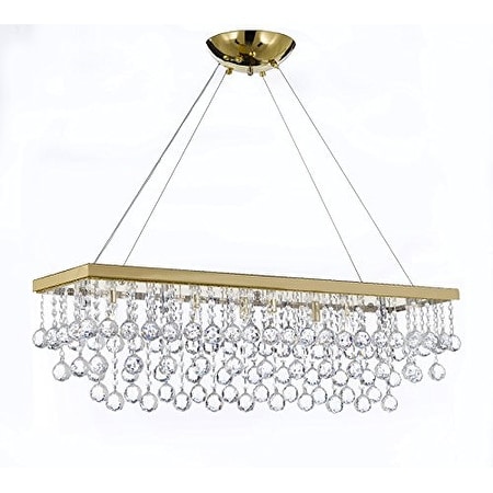 10 Light 40 Crystal Rectangular Chandelier With 10 Light 40 Crystal Rectangular Chandelier With