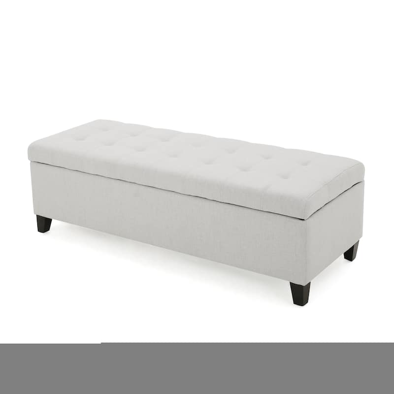 50.75" Storage Ottoman Bench, Tufted Ottoman with Storage for Living Room, Large End of Bed Ottomans, Modern Entryway Benchs