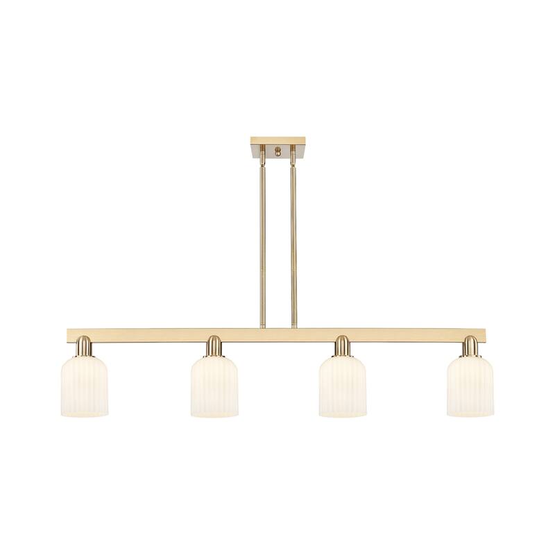 Innovations Lighting 716-4I-10-48 Bridal Veil Linear Bridal Veil 4 - Champagne Bronze / Gloss White