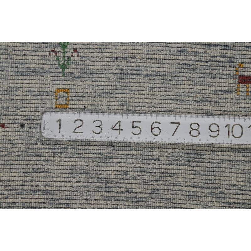Hand Knotted Oriental 100% Wool Carpet Tribal Tribal Greys & Charcoal Gabbeh Area Rug - 10' 0'' X 8' 0''