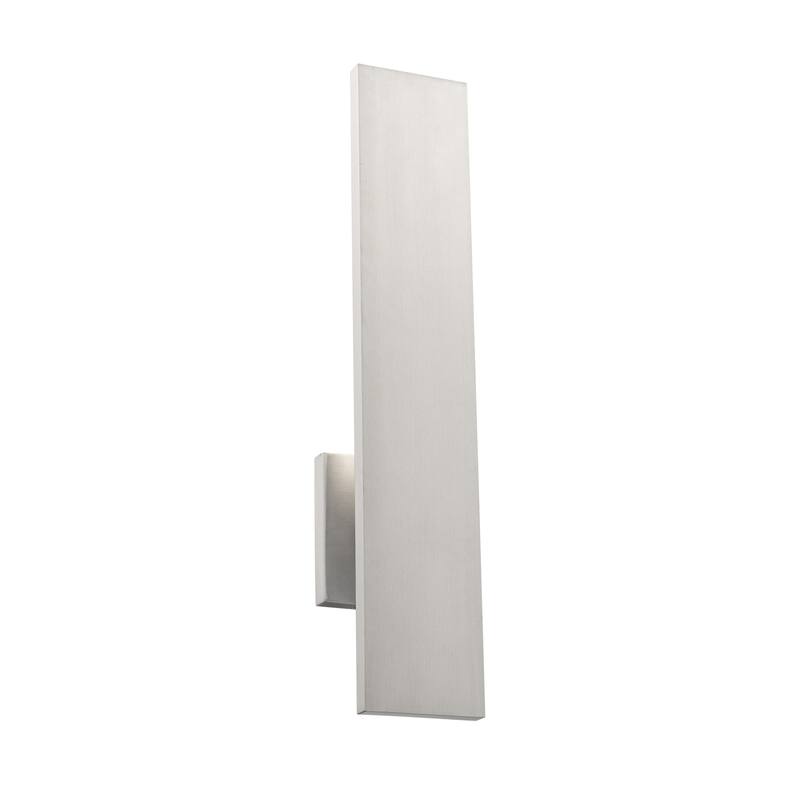 Moline 24in LED Outdoor Wall Light Selectable CCT 2700-3000-3500-4000K set to 2700K in Black - Brushed Aluminum-2700K - 24 Inch