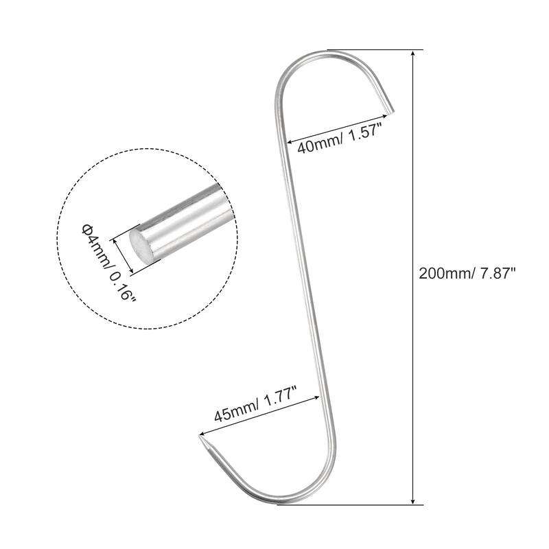 Meat Hooks, Stainless Steel S-Hook Meat Processing for Chicken Hanging - Silver Tone