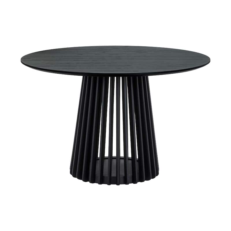 Pasadena 47 inch Solid Wood Round Dining Table with Slatted Pedestal Base