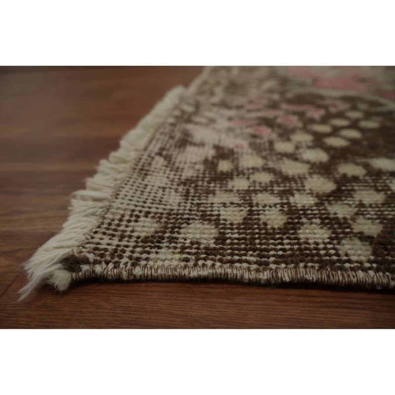 Hand Knotted Oriental 100% Wool Carpet Transitional Floral Green Anatolian Area Rug - 9' 2'' X 5' 2''