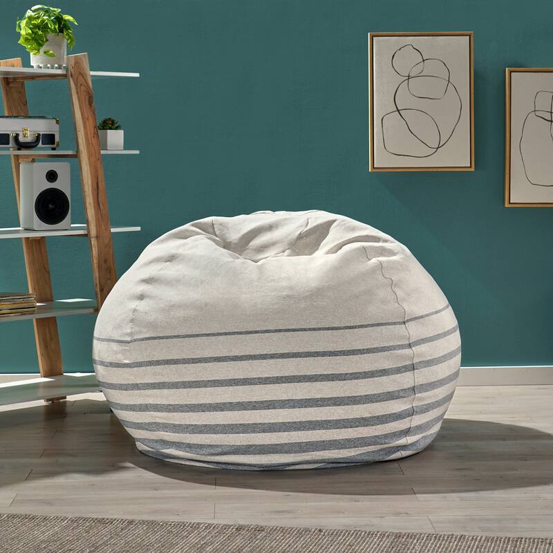 Hudgeons Indoor Striped Bean Bag by Christopher Knight Home