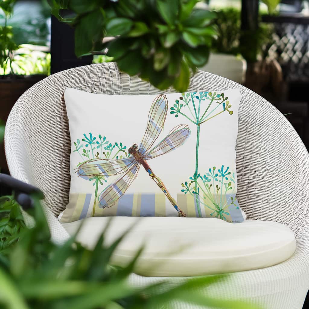 Magnolia Casual Outdoor Pillow Dragonfly Wisp 19x24