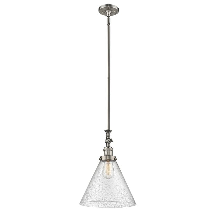 Innovations Lighting Large Cone 8" Wide Adjustable Mini Pendant - Brushed Satin Nickel / X-Large Seedy