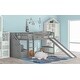 preview thumbnail 3 of 13, Modern Twin Size Loft Bed With Two Storage Drawers With Convertible Ladder and Slide For Bedroom,Dorm,Kids