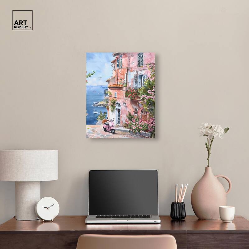 Lush Coastal Villa II Canvas by Art Remedy, Gallery Wrapped