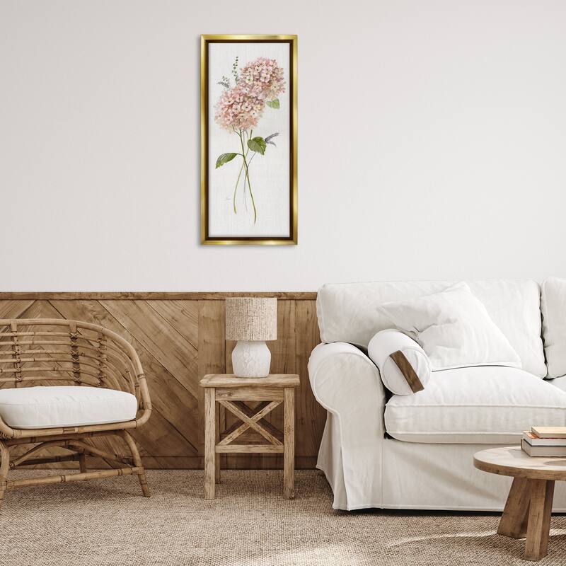 Stupell Pink Hydrangea Duo Framed Floater Canvas Wall Art Design By Nan