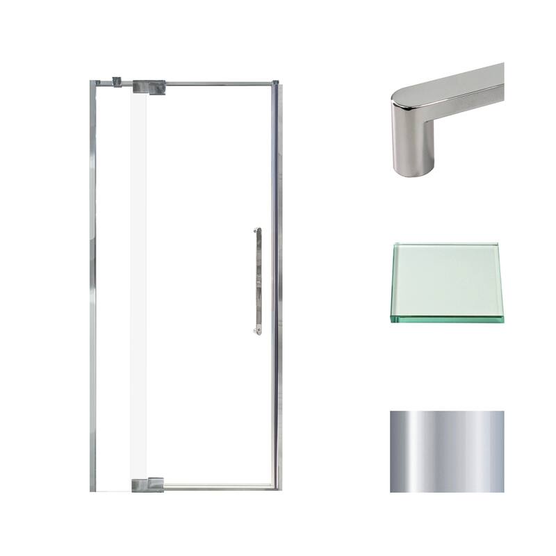 Transolid IPD367610C-R 76" High x 36" Wide Pivot Semi Frameless Shower - Polished Chrome