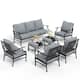 MAISON ARTS 6/7-Piece Patio Conversation Sets, Sofa Set with 2/4 x Single Chairs, 1 x 3-seater Sofa and Coffee Table/Ottomans