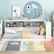 preview thumbnail 2 of 13, Twin Size All-in-One Wood Daybed with Storage Cabinets Floor Bed & USB Ports Storage Bed No Box Spring Needed, Easy Assembly