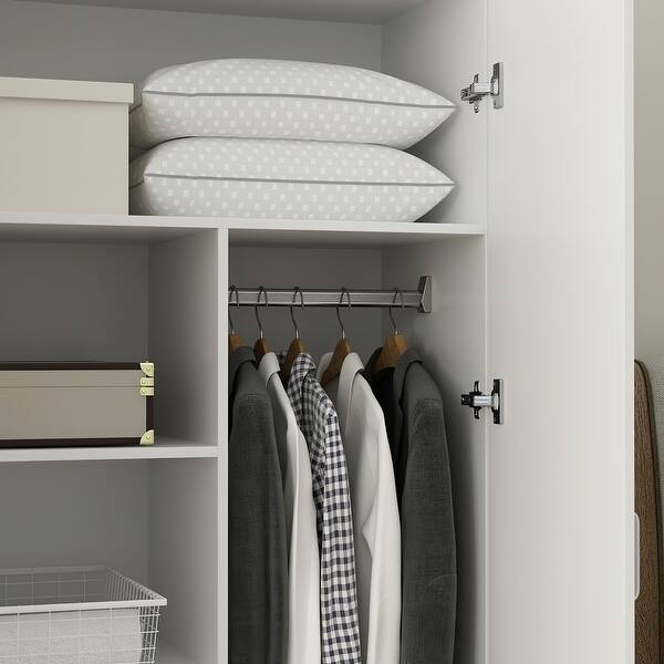 2Door Wardrobe Armoires Freestanding Bedroom Armoire with Hanging Rod