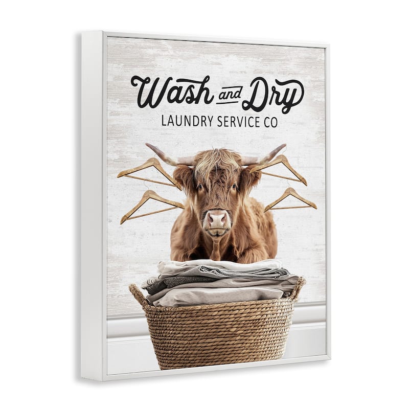 Stupell Wash & Dry Classic Cattle Framed Giclee Art Design By Lettered and Lined