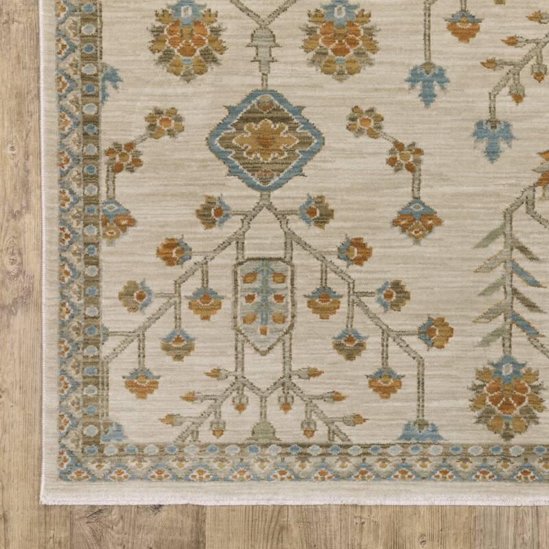 Meadow Global Traditonal Beige/ Rust Area Rug