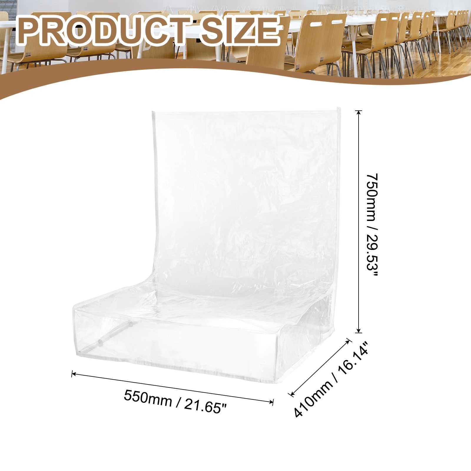 Plastic Dining Chair Covers, Dining Seat Cover Waterproof Chair Protector for Dust, Dirt, Paws and Claws - Clear