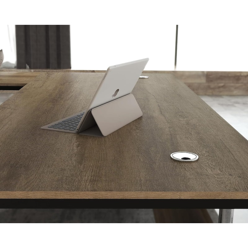 63-inch L Shaped Executive Desk, Industrial Modern Office Desk with 3 Storage Drawers
