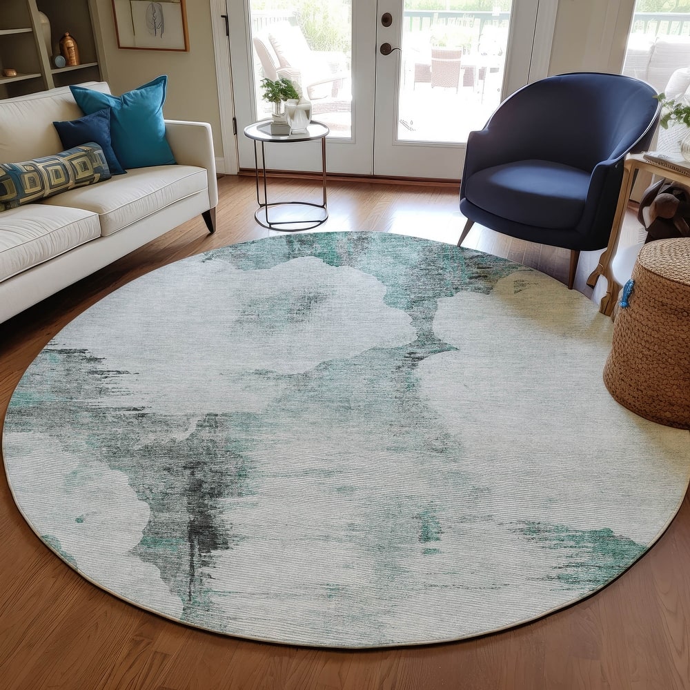 Machine Washable Indoor/ Outdoor Chantille Abstract Cloud Rug
