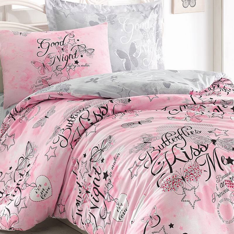 SUSSEXHOME Duvet Cover Set, 1 Duvet Cover, 1 Fitted Sheet and 2 Pillowcases | Pink, Hypoallergenic