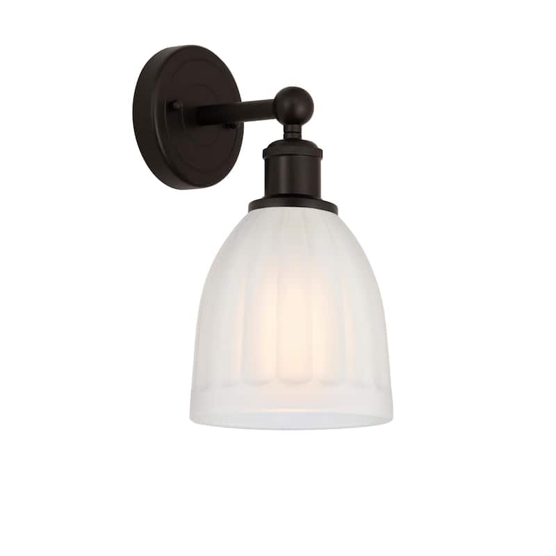 Innovations Lighting 616-1W-12-6 Brookfield Sconce Brookfield 12" Tall - Oil Rubbed Bronze / White