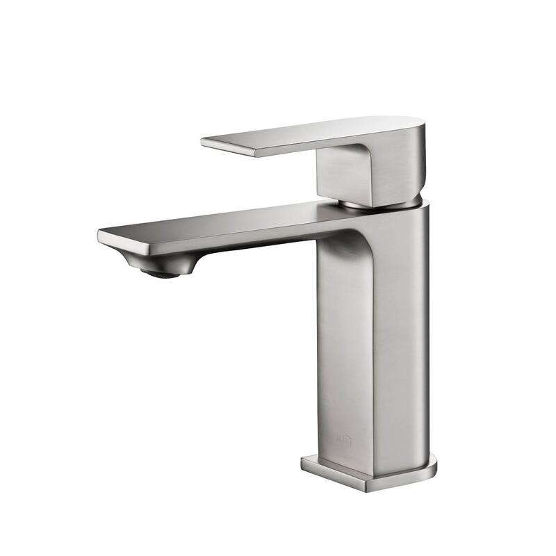 Lead-free Solid Brass Single Handle Bathroom Vanity Faucet with Hose - Brushed Nickel