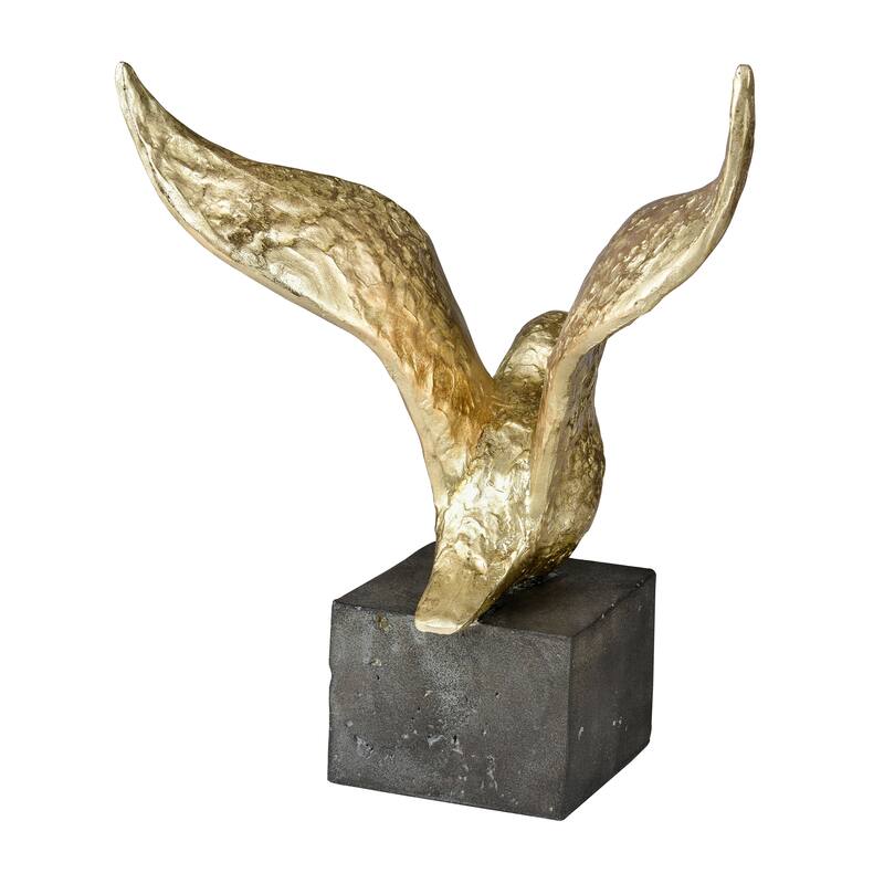 Elk Home Winged Bird Gold Composite 11.5 Inch Wide Sculpture
