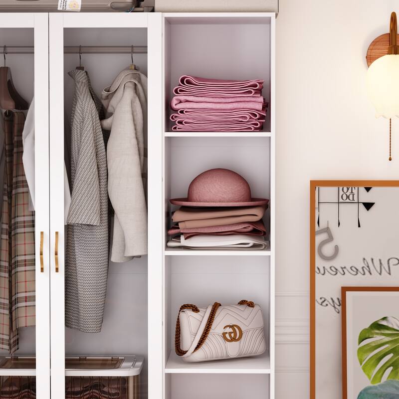 Multi-Piece Wardrobe Set Adaptable Closet Modules Combo Armoires