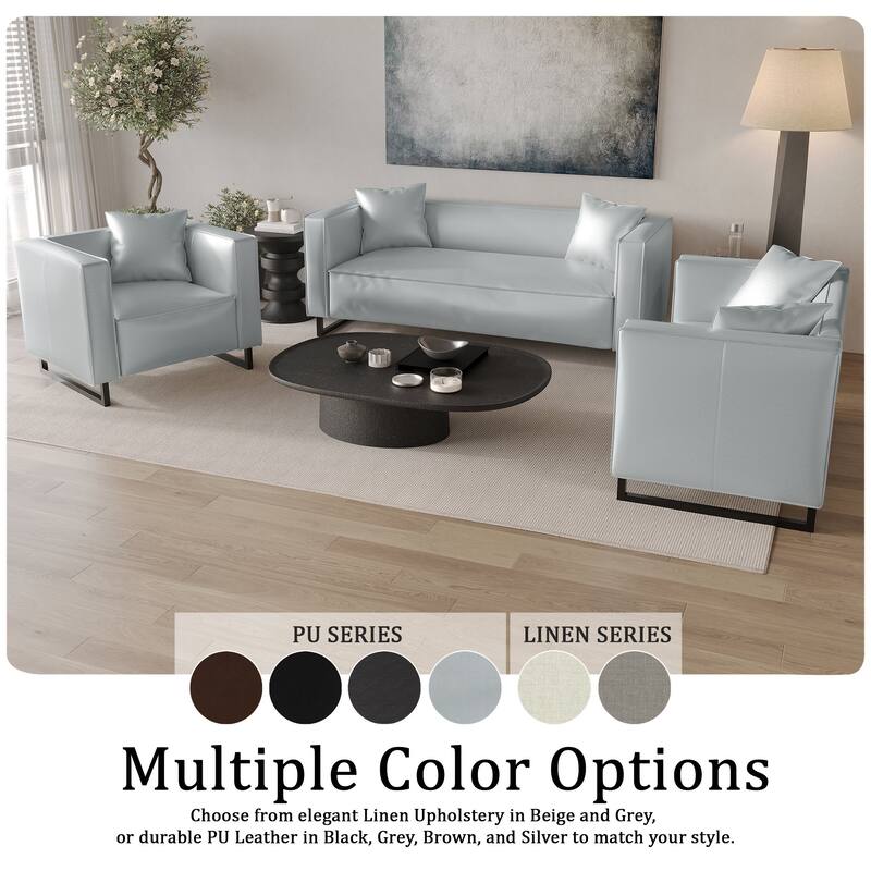 CraftPorch Mid Century Modern 3- Pieces Upholstered Living Room Set