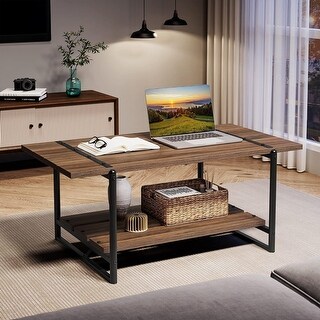 2-Tier Coffee Table with Large Storage Shelf - Bed Bath & Beyond - 41379928