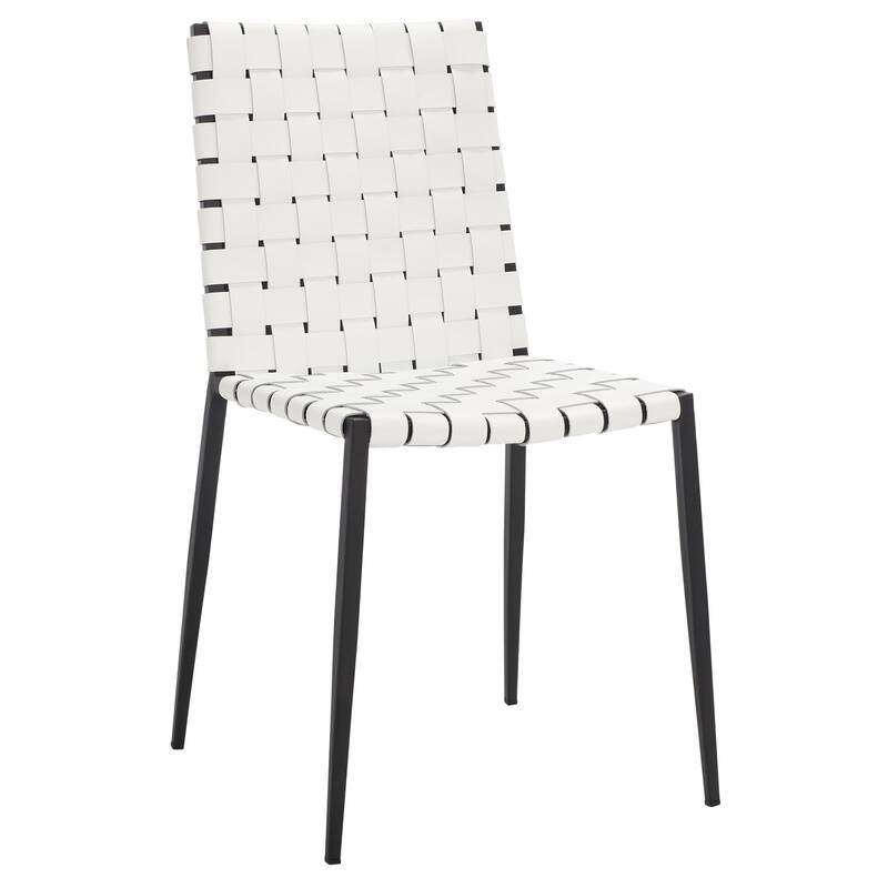 SAFAVIEH Monnie Woven Leather Dining Chair (Set of 2) - 15.8" W x 19.8" L x 33.5" H - 16Wx20Dx34H