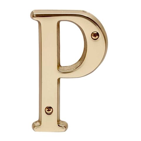 Solid Bright Brass Letter P House Letters 4" Renovators Supply