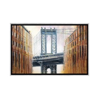 iCanvas "New York - The Manhattan Bridge At Sunset" by Marc Todd Framed ...
