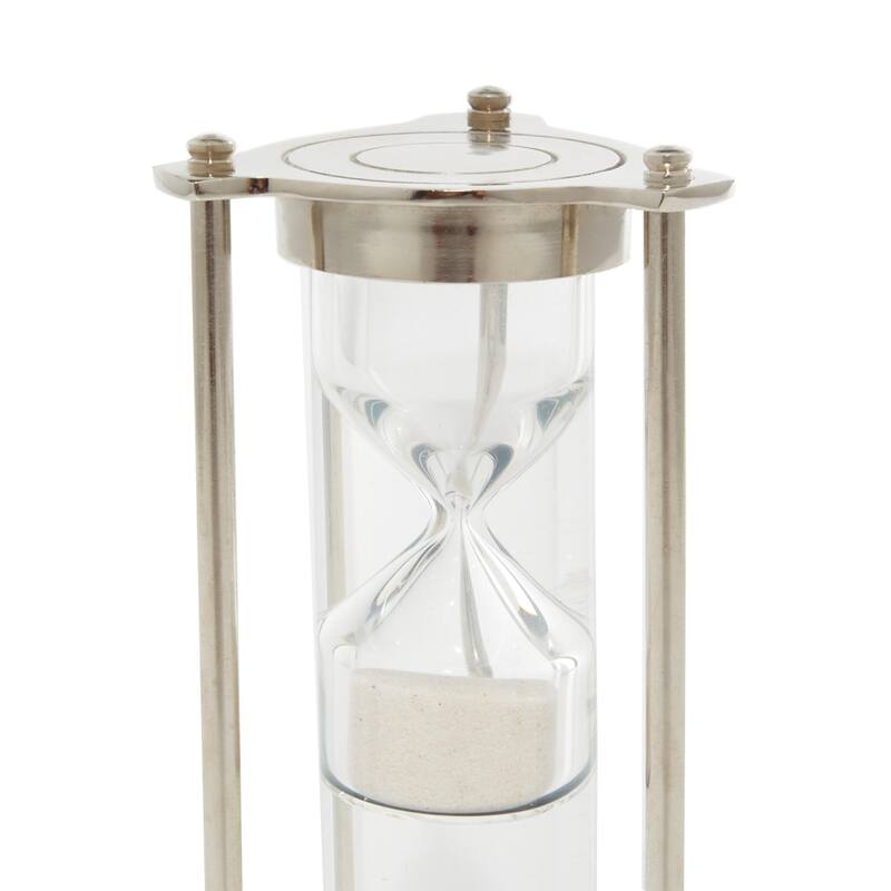 Brown or Silver Aluminum Metal Hourglass Timer with Water Tube