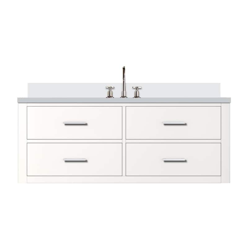 Castor Bath Vanity with Cultured Marble Top, Sink and Faucet