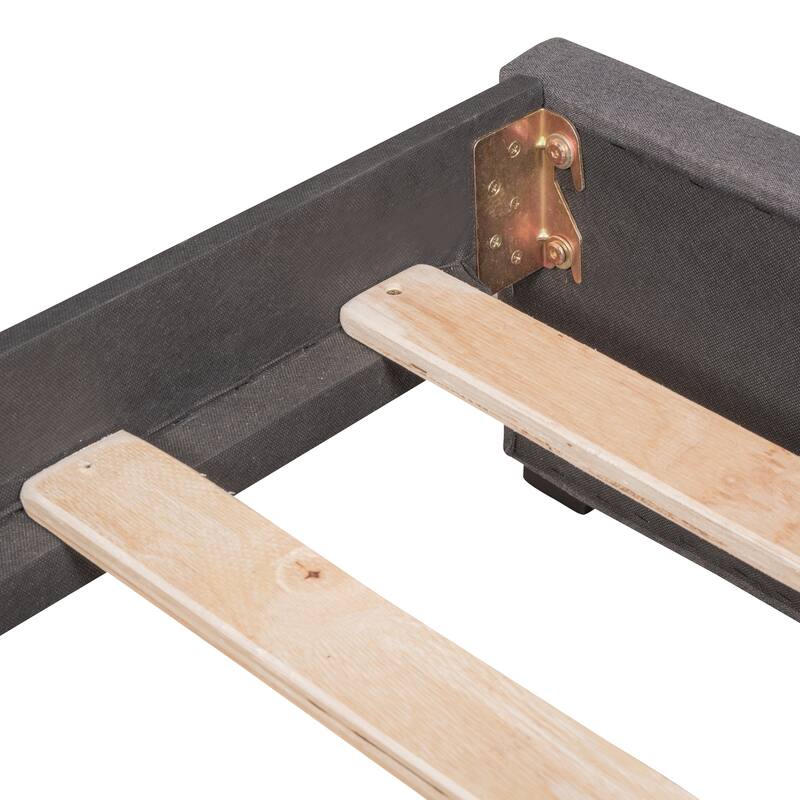 Twin Size Daybed with 2 Storage Drawers Sofa Bed Frame Wood Slat Support Semi-Closed Design Upholstered Daybed